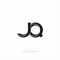 jq Initial Letter Split Lowercase Modern Monogram linked outline rounded logo