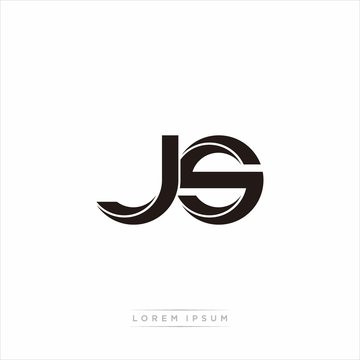 js Initial Letter Split Lowercase Modern Monogram linked outline rounded logo