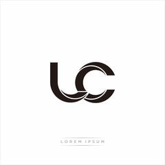 lc Initial Letter Split Lowercase Modern Monogram linked outline rounded logo