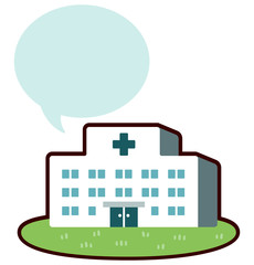 Naklejka premium building of Hospital Speech bubbles