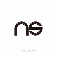 ns Initial Letter Split Lowercase Modern Monogram linked outline rounded logo