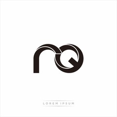 rq Initial Letter Split Lowercase Modern Monogram linked outline rounded logo