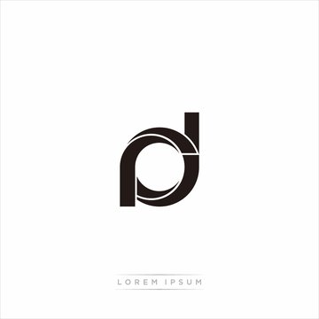 rd Initial Letter Split Lowercase Modern Monogram linked outline rounded logo