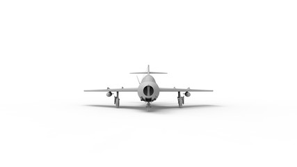 3d rendering of a historic fighter airplane in white studio background