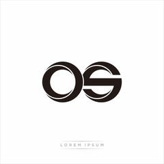 os Initial Letter Split Lowercase Modern Monogram linked outline rounded logo