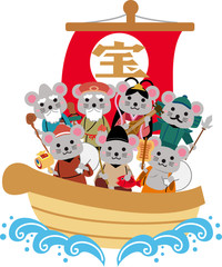 七福神　正月　ネズミ