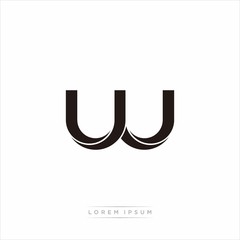 uu Initial Letter Split Lowercase Modern Monogram linked outline rounded logo