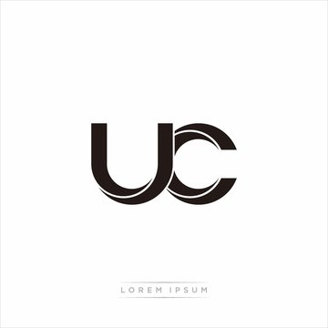 uc Initial Letter Split Lowercase Modern Monogram linked outline rounded logo