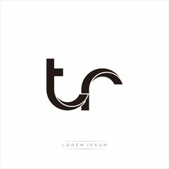 tr Initial Letter Split Lowercase Modern Monogram linked outline rounded logo