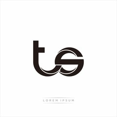 ts Initial Letter Split Lowercase Modern Monogram linked outline rounded logo