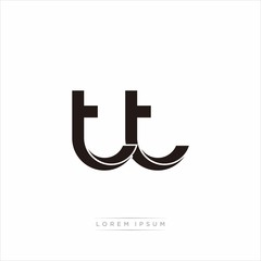 tt Initial Letter Split Lowercase Modern Monogram linked outline rounded logo