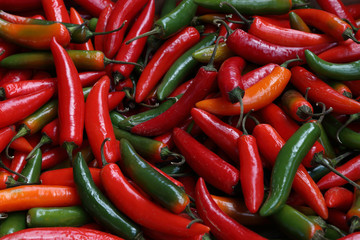 Ecologic, natural cultivated vegetables. Organic, fresh hot pepper. Ecologic natural vegetable background.