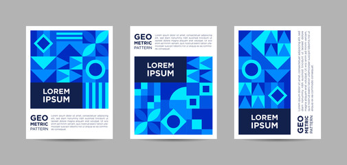 Blue Abstract Triptych Poster Design