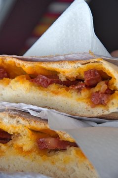 bolo do caco, a typical street food on the island of Madeira