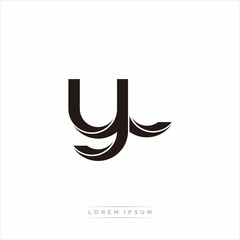 yl Initial Letter Split Lowercase Modern Monogram linked outline rounded logo