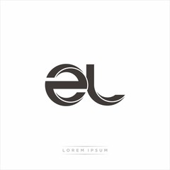 zl Initial Letter Split Lowercase Modern Monogram linked outline rounded logo