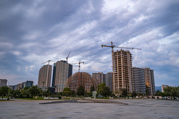 Construction of an apartment building complex