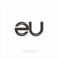 Obraz premium zu Initial Letter Split Lowercase Modern Monogram linked outline rounded logo