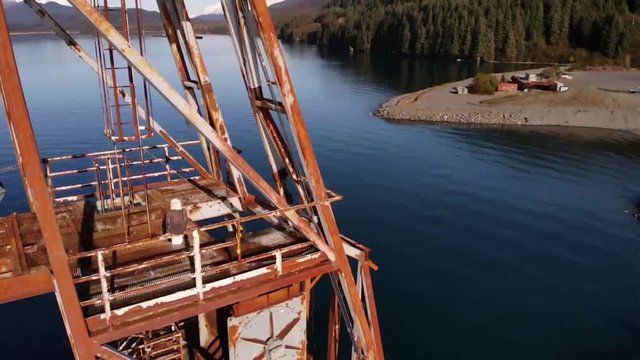 Bald eagle on old industrial peice 