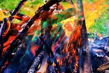 fire with green shades