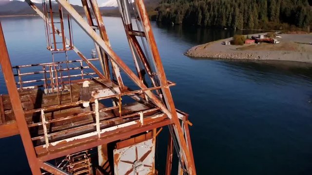 Bald eagle on old industrial peice 