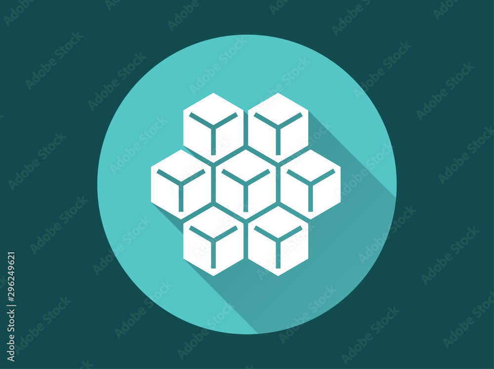 Poster blockchain - vector icon for graphic and web design.