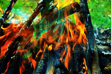 fire with green shades