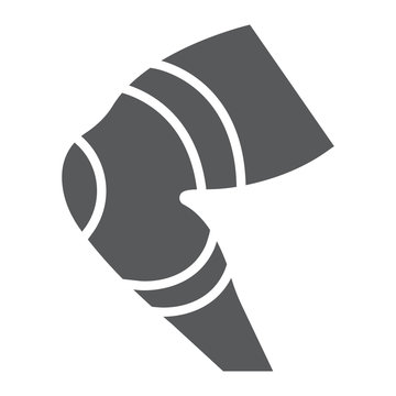 recommend clip art: Knee brace glyph icon, orthopedic and medical, leg bandage sign, vector graphics, a solid pattern on a white background.