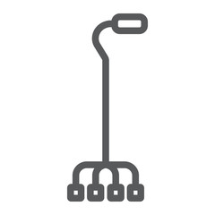 Quad walking stick line icon, orthopedic and medical, quad cane sign, vector graphics, a linear pattern on a white background. © amin268