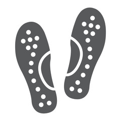 Orthopedic insoles glyph icon, orthopedic and medical, flat foot correct sign, vector graphics, a solid pattern on a white background.