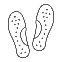 Orthopedic insoles thin line icon, orthopedic and medical, flat foot correct sign, vector graphics, a linear pattern on a white background.