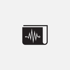 sound book logo template icon vector