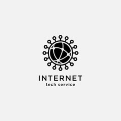Fototapeta premium globe tech logo template icon vector