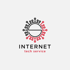 letter S tech minimalist logo template - vector