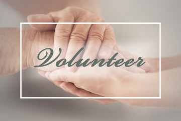 People, care and support. Giving helping hand concept