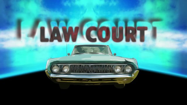 Street Sign the Direction Way to Law Court