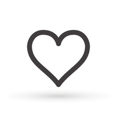 heart icon, concept of love, linear icon thin grey line. Heart shape vector, gray icon.Outline love symbol graphic design.