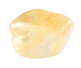 Beautiful citrine quartz gemstone on white background
