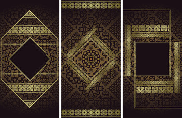 Obraz premium Set of three vintage invitations in luxury design