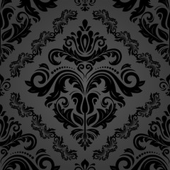 Classic seamless vector dark pattern. Damask orient ornament. Classic vintage background. Orient ornament for fabric, wallpaper and packaging