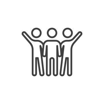 People relationship line icon. brotherhood linear style sign for mobile concept and web design. Friends, friendship outline vector icon. Symbol, logo illustration. Vector graphics