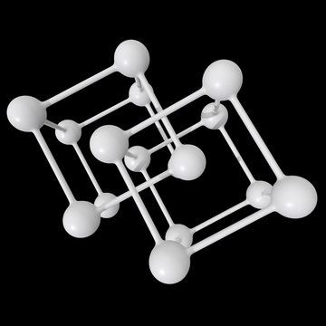 Molecule Grid. Connection Structure. 3d render illustration on black background. Science and medical healthcare concept