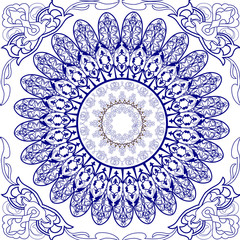    Seamless turkish ornament from contour patterns