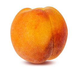 Peach isolated on white background with clipping path