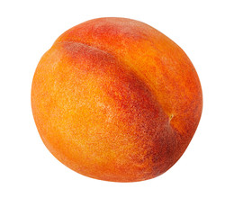 Peach isolated on white background with clipping path