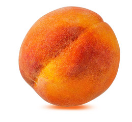 Peach isolated on white background with clipping path