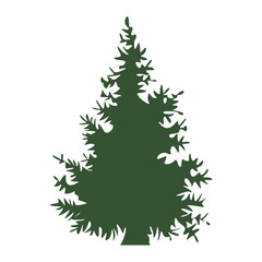 Hand drawn Fir tree with for your design. Cartoon style hand drawn christmas tree. Vector illustration.