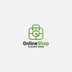 online shop logo template icon vector