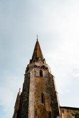 Fototapeta na wymiar The tower of the medieval church of Sainte-Marie-de-Re