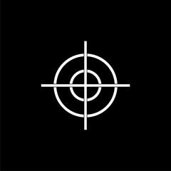 Crosshair icon isolated on black background